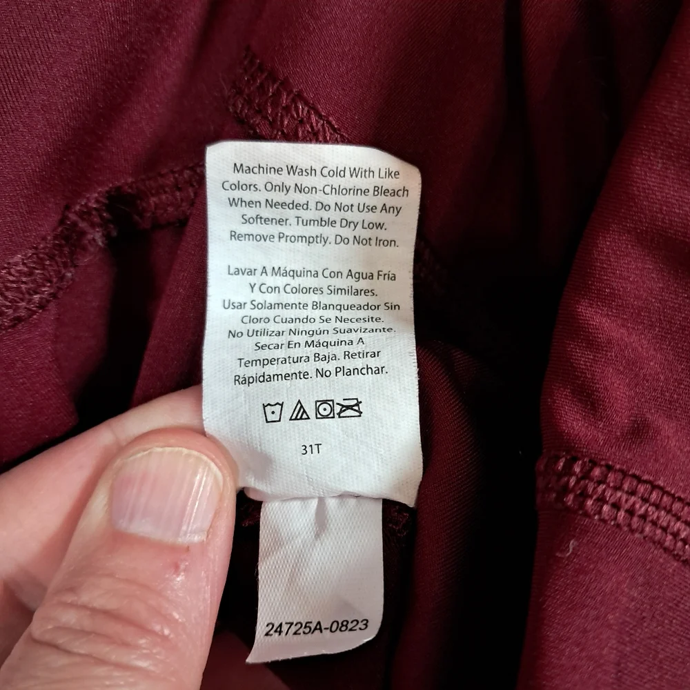 AVIA XXL Burgundy Athletic Leggings | Waist 34" | Double‎ Pockets | Compression - Picture 9 of 9